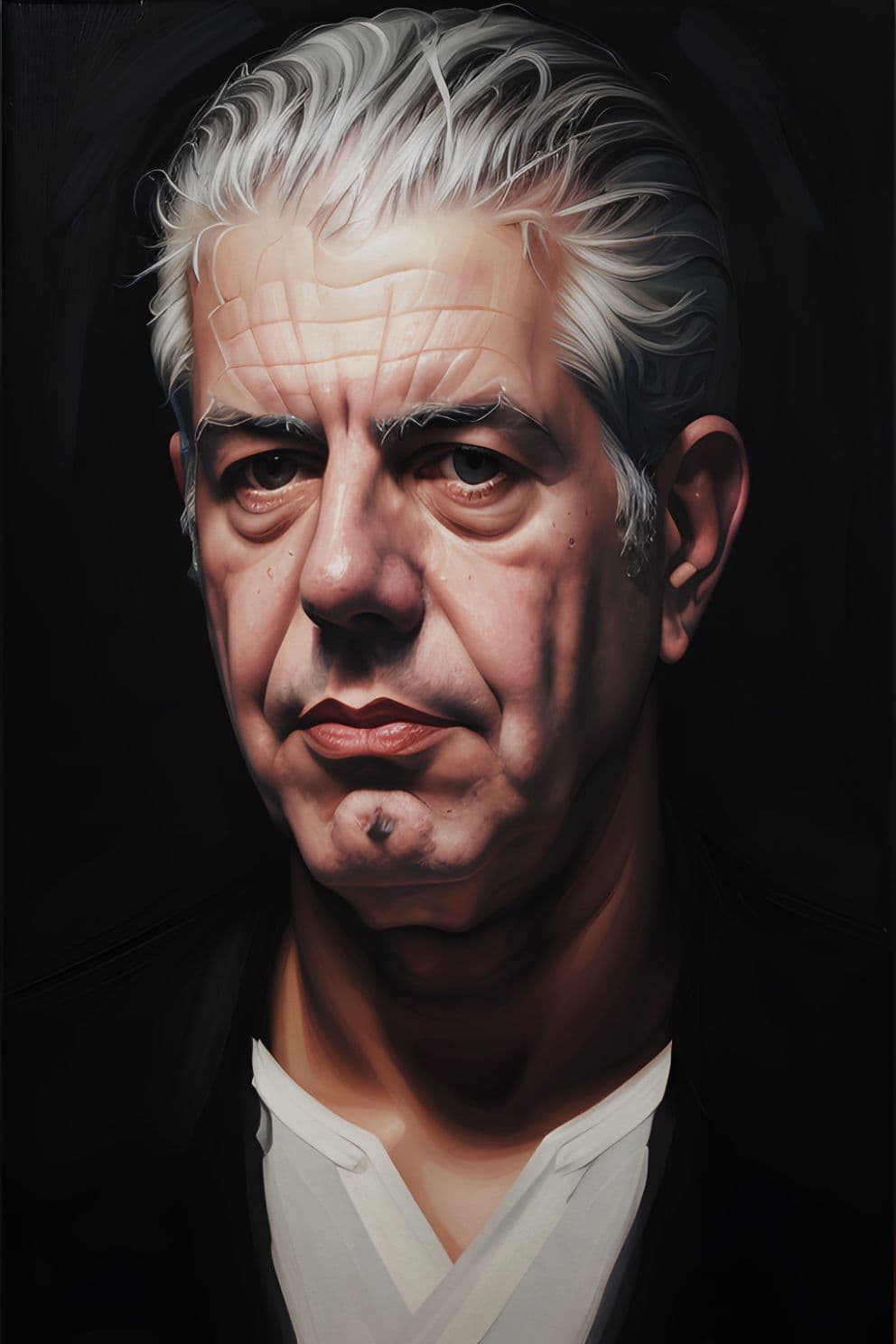 Portrait Gemälde Anthony Bourdain