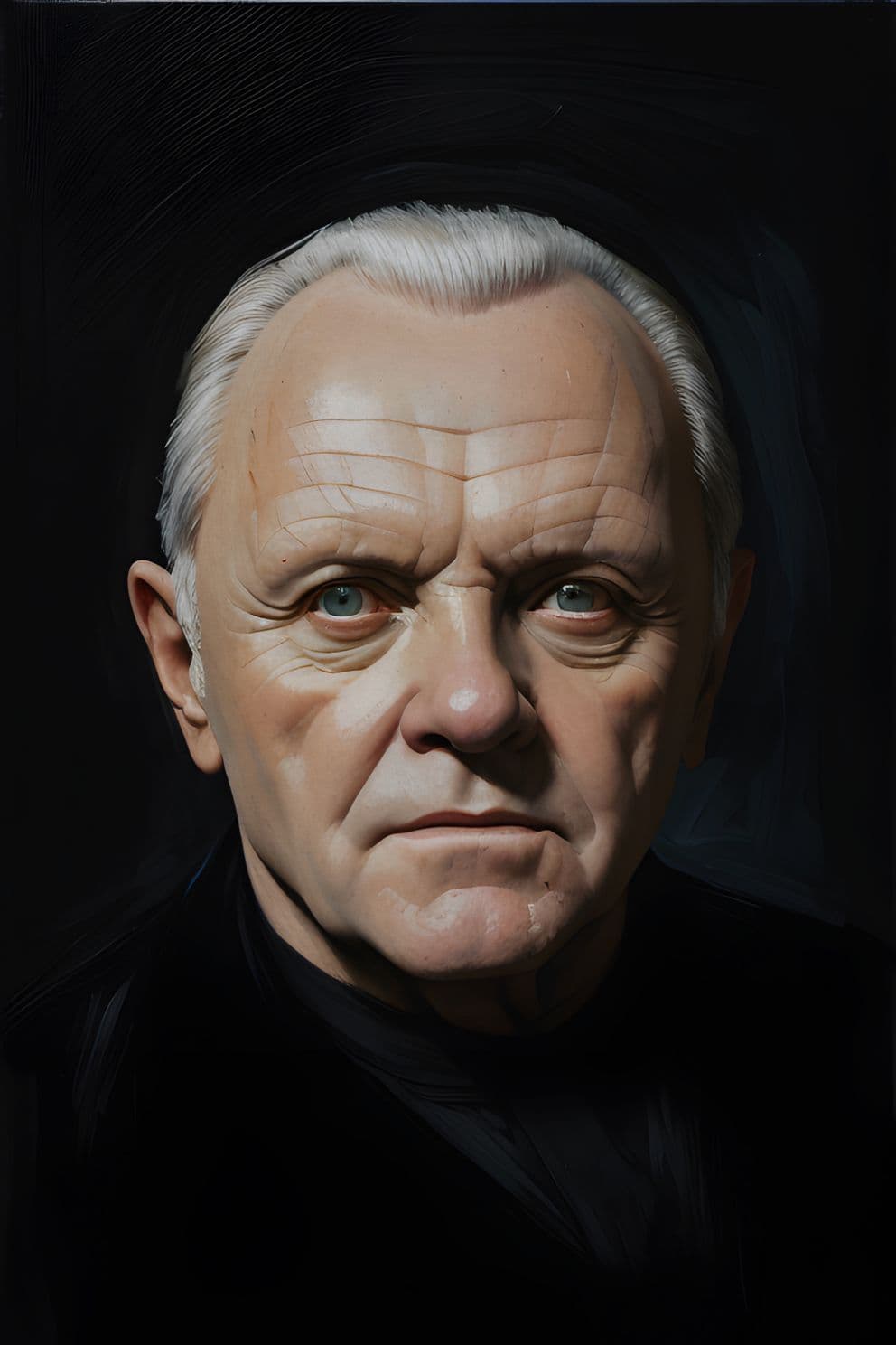 Portrait Gemälde Anthony Hopkins