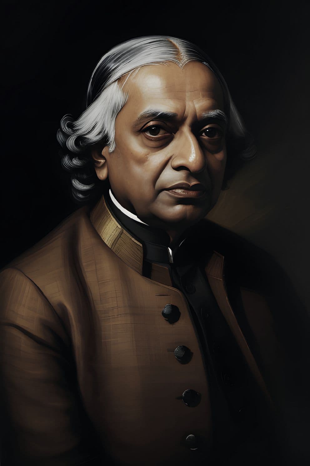 Portrait Gemälde Avul Pakir Jainulabdeen Abdul Kalam