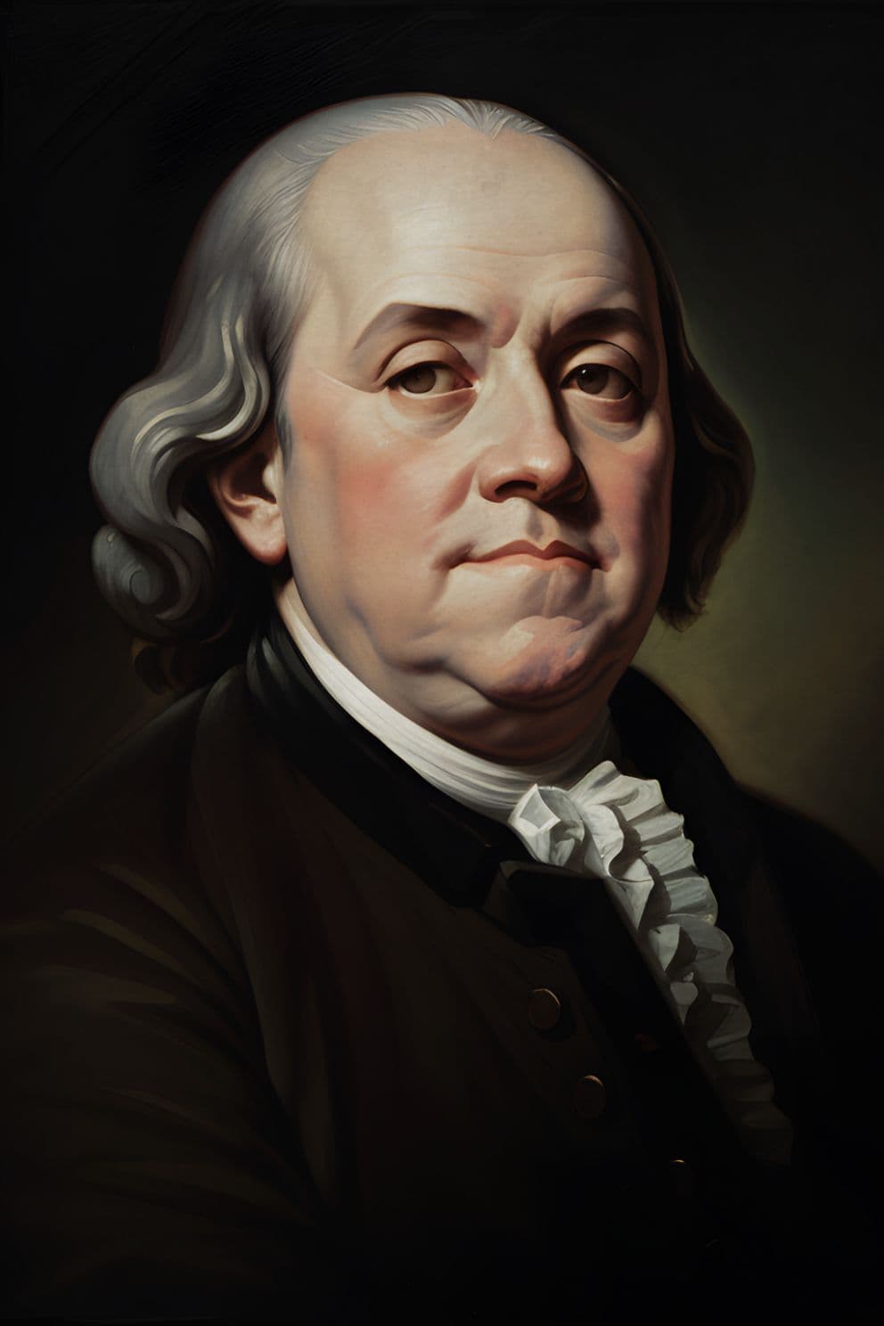 Portrait Gemälde Benjamin Franklin