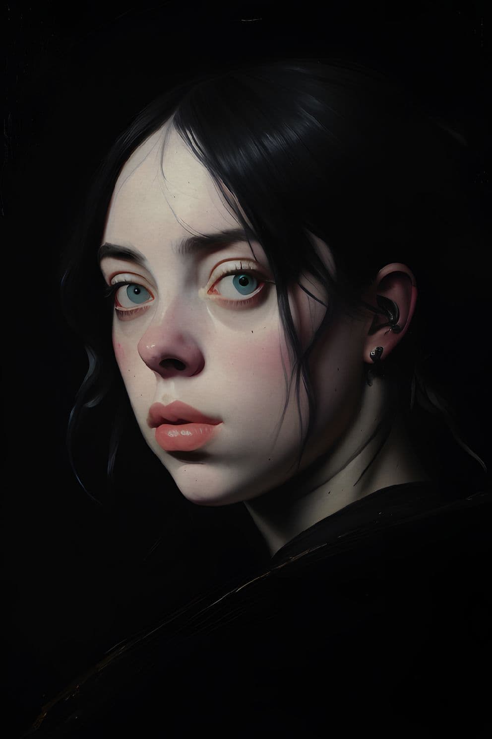 Portrait Gemälde Billie Eilish