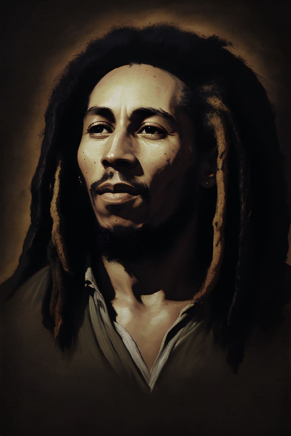 Portrait Gemälde Bob Marley
