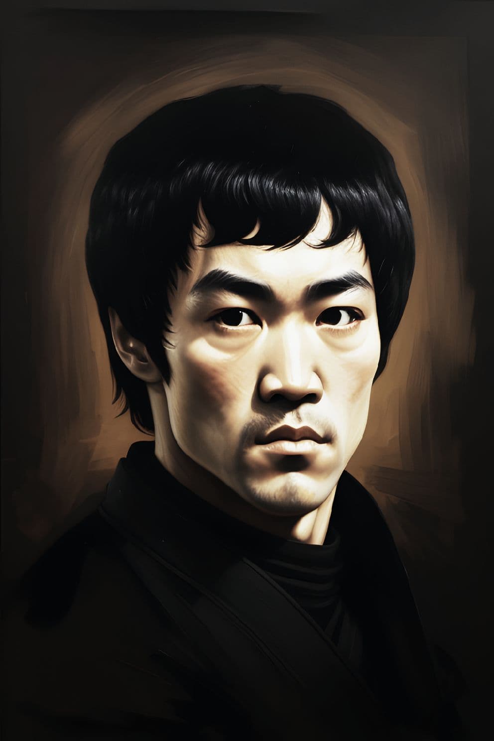 Portrait Gemälde Bruce Lee