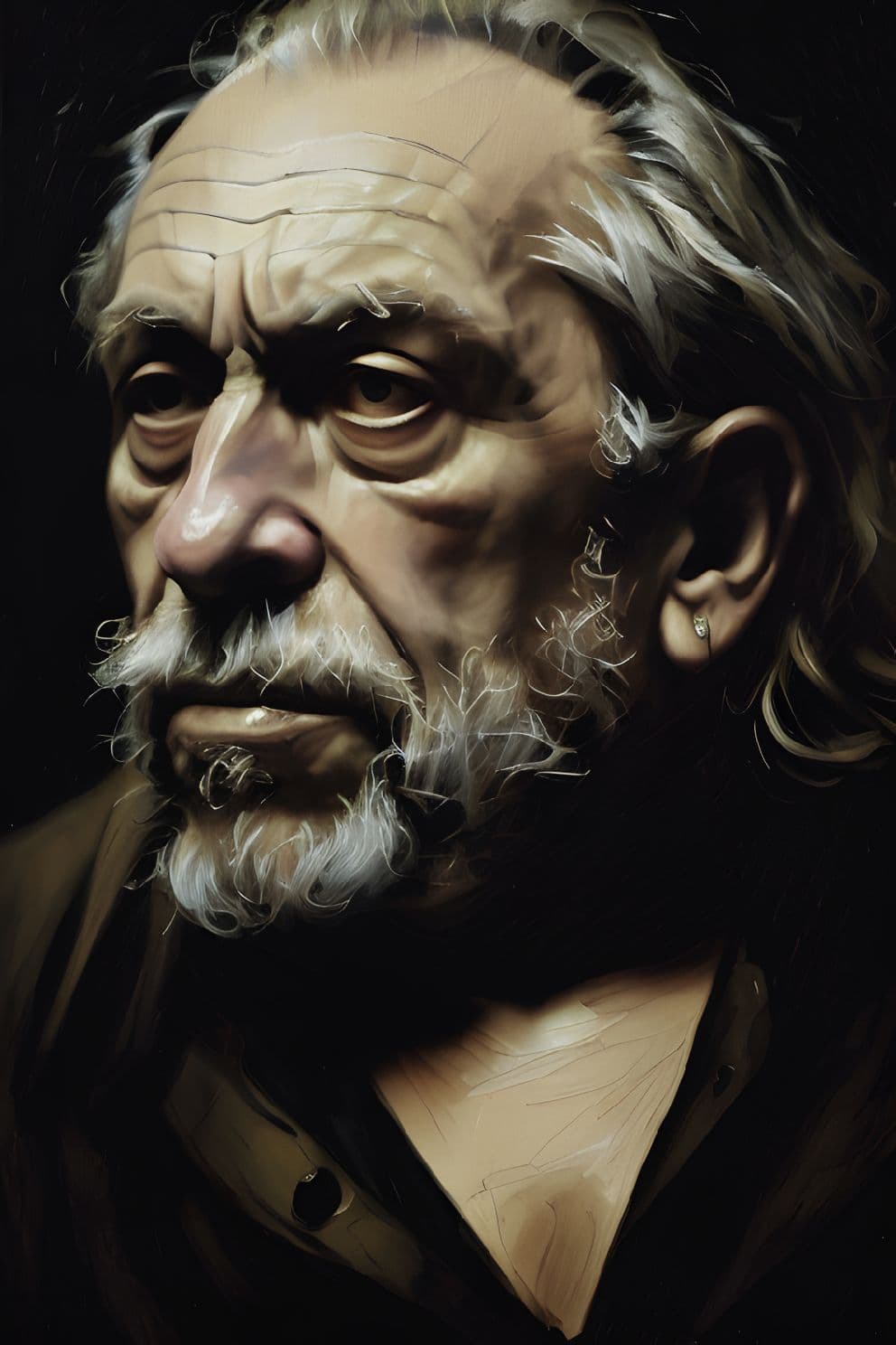 Portrait Gemälde Charles Bukowski