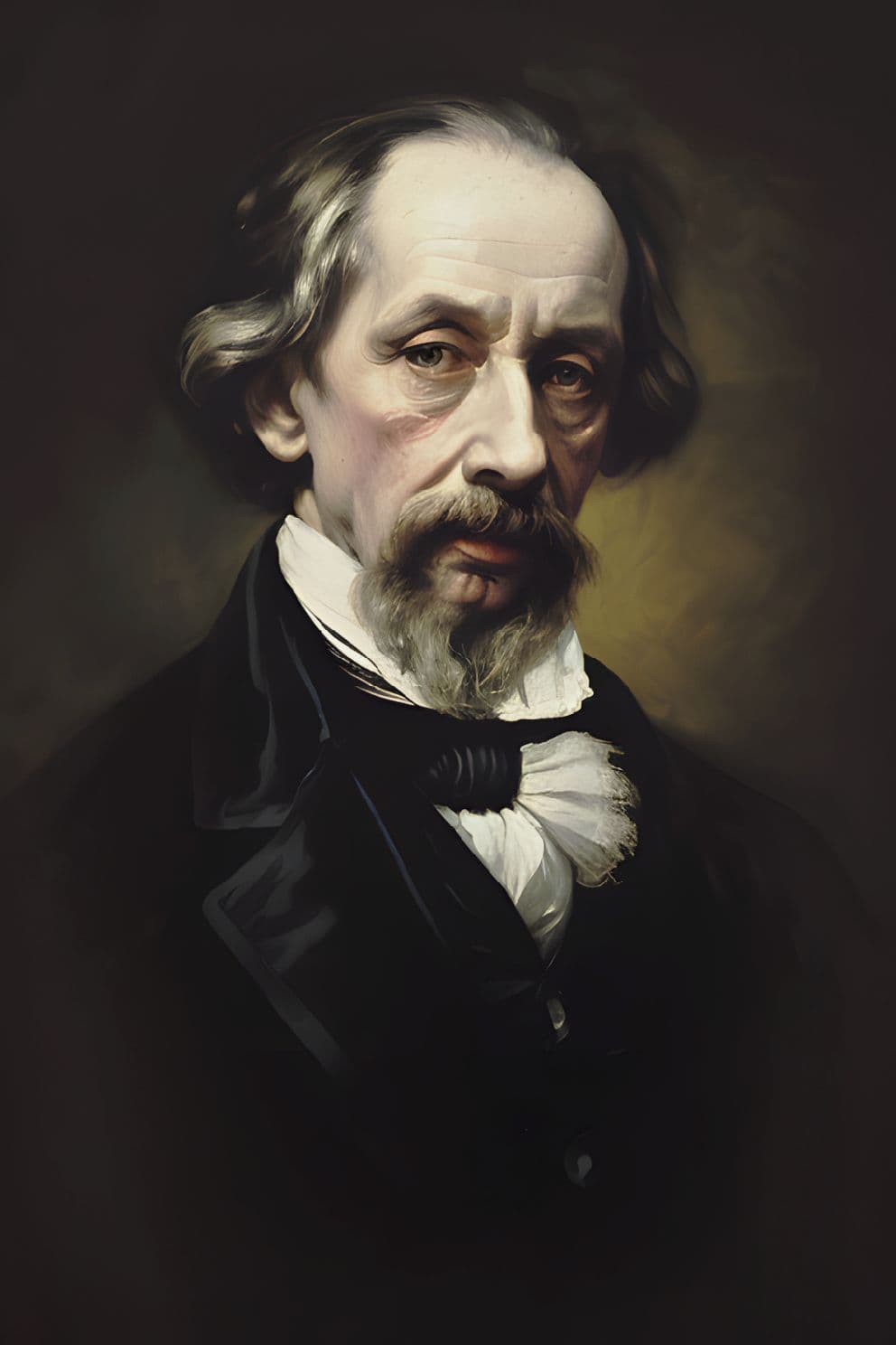 Portrait Gemälde Charles Dickens