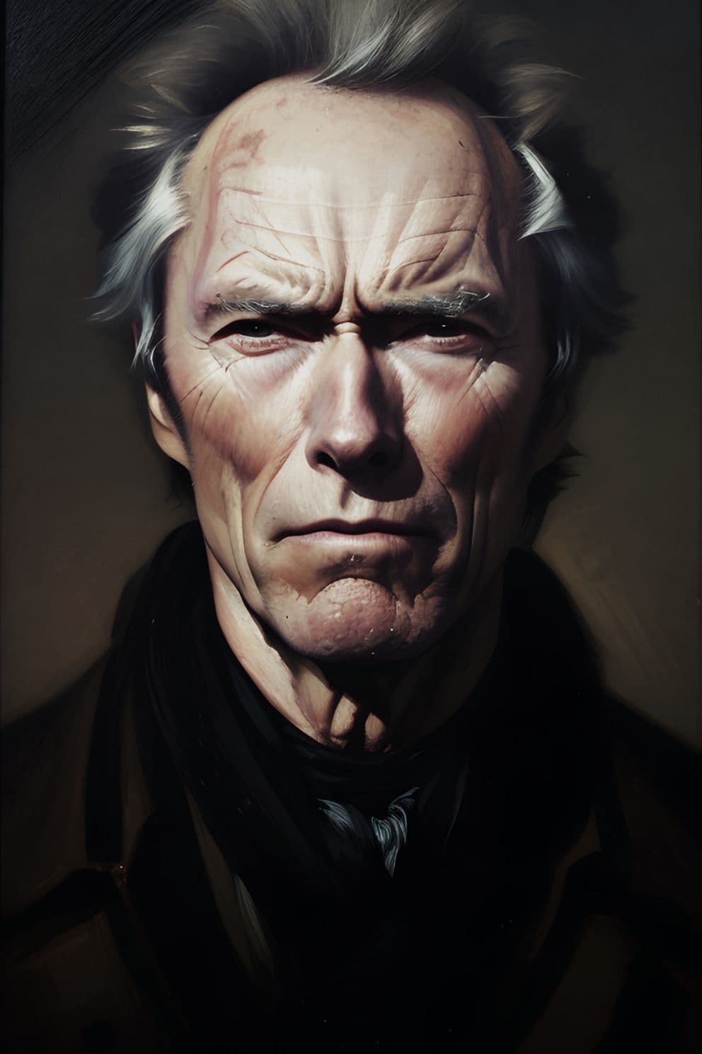 Portrait Gemälde Clint Eastwood