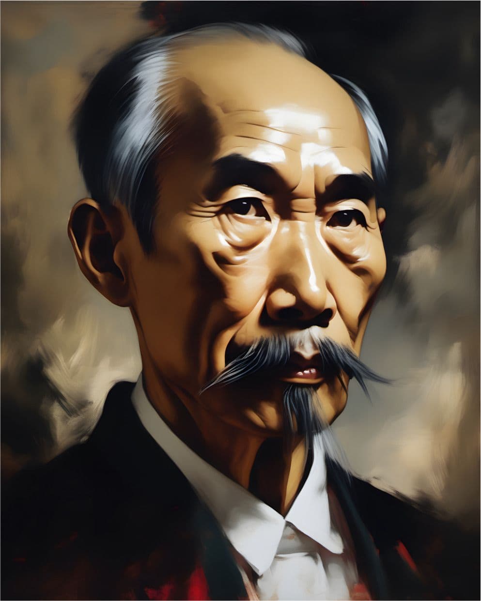 Portrait Gemälde Ho Chi Minh