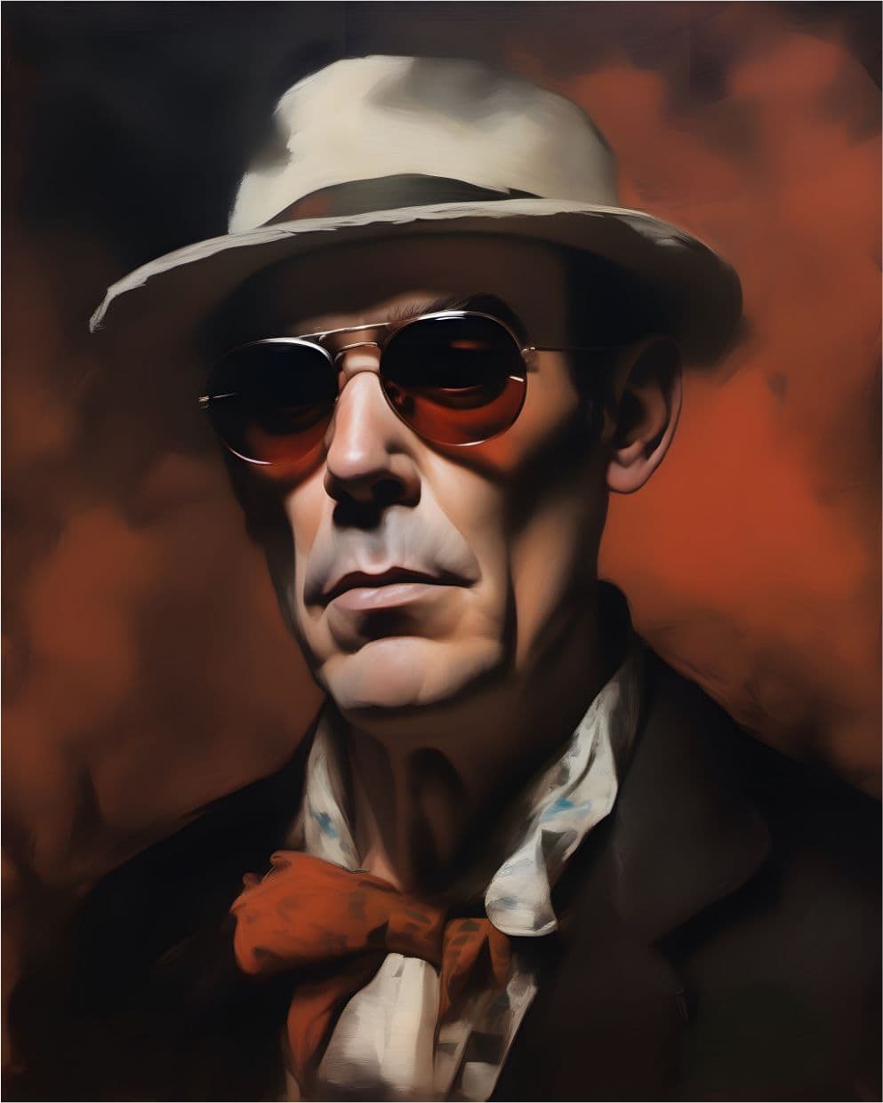 Portrait Gemälde Hunter S. Thompson