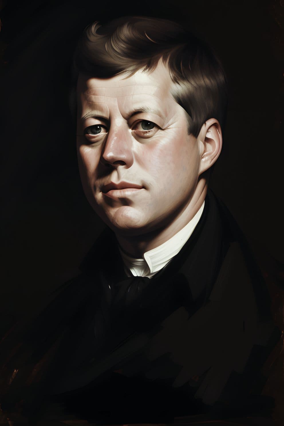 Portrait Gemälde John F. Kennedy