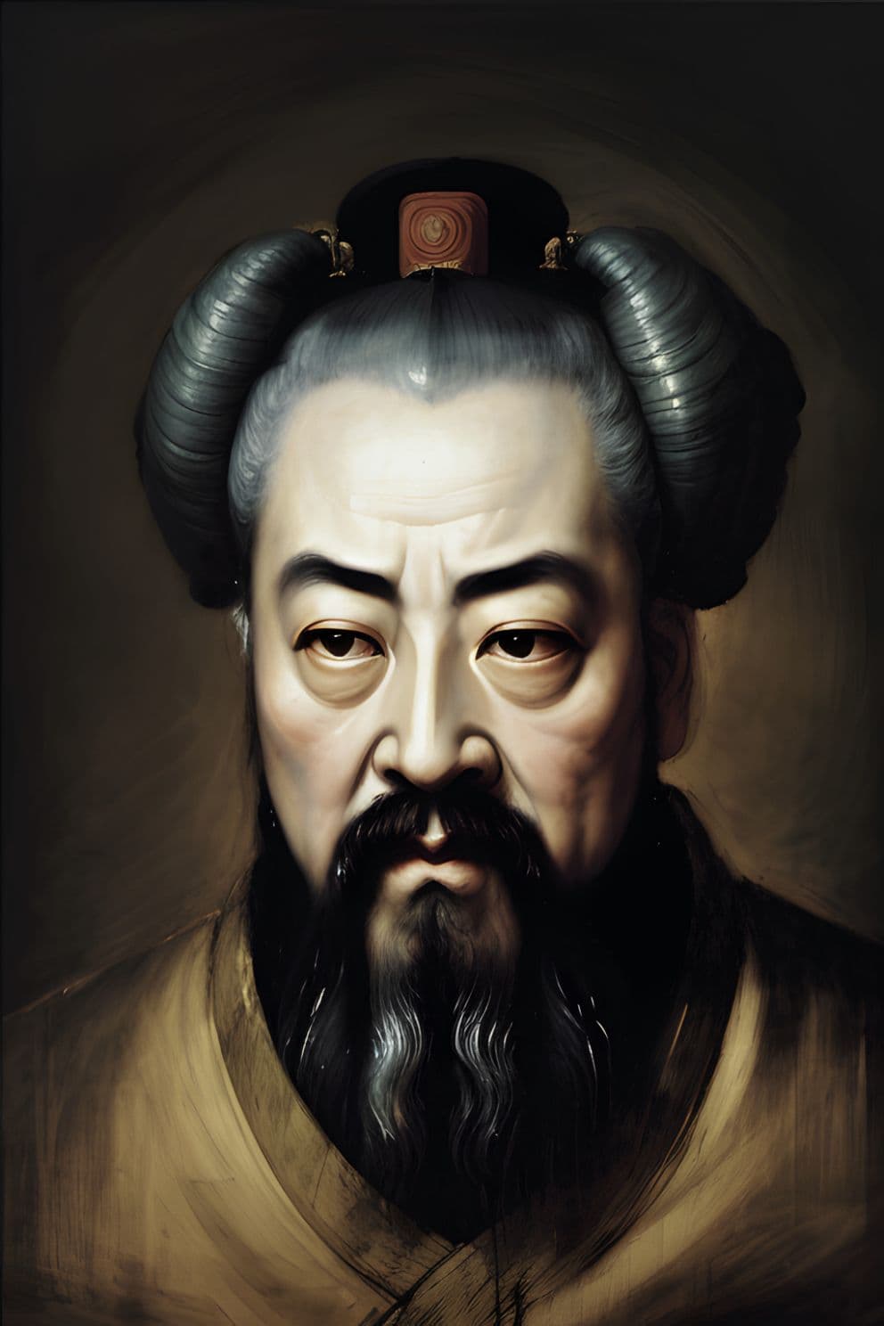 Portrait Gemälde Konfuzius