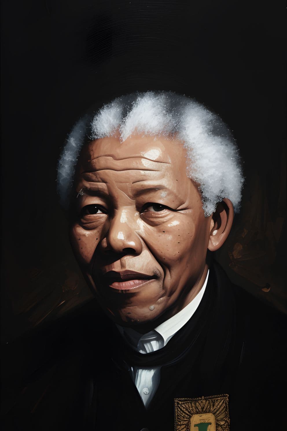 Portrait Gemälde Nelson Mandela